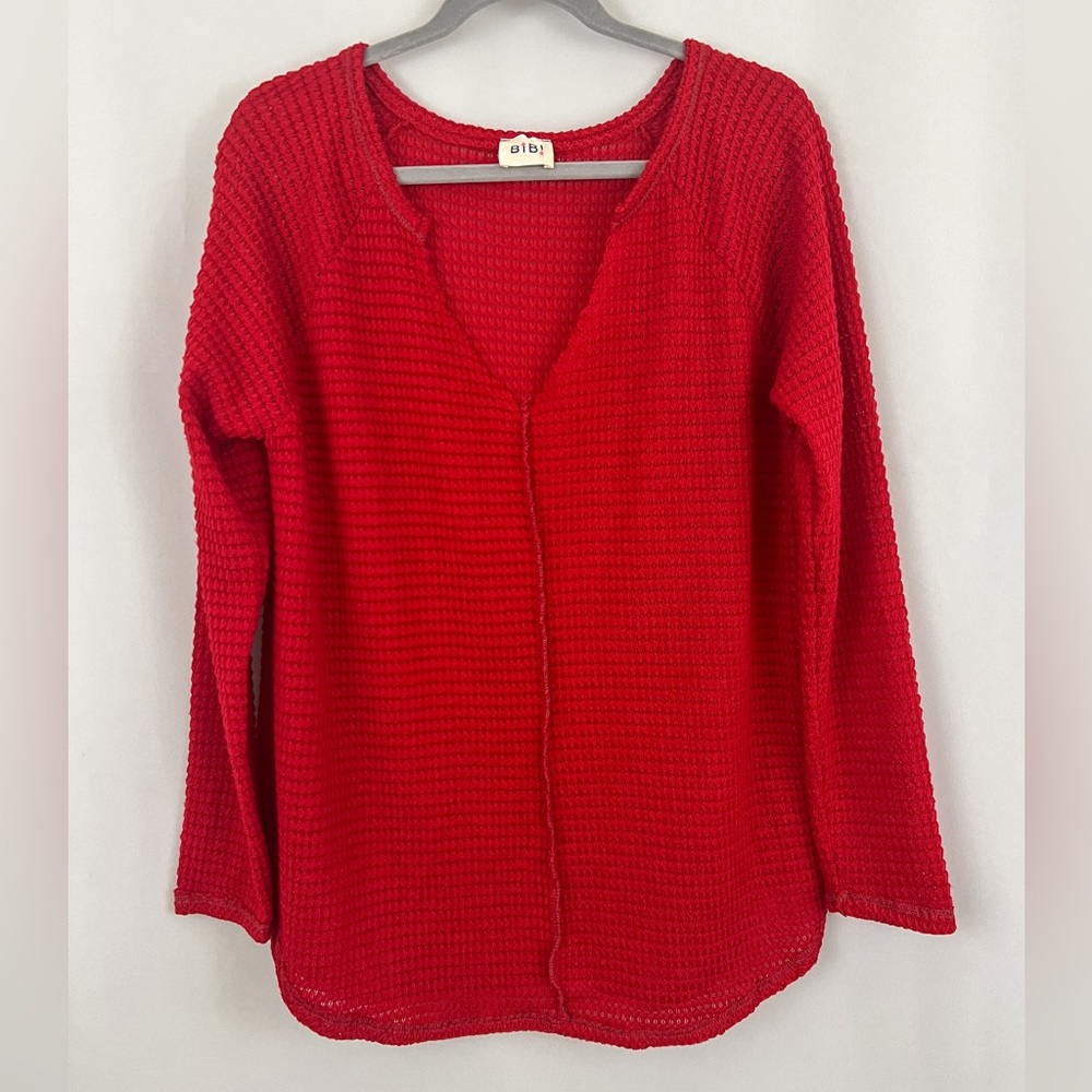 Cozy Red Long Sleeve Top